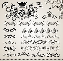 Image showing set floral ornate design elements (5)