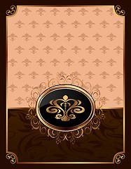 Image showing golden ornate frame with emblem