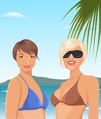 Image showing two girls on the beach