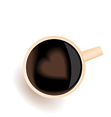 Image showing Illustration of coffee cup with love heart