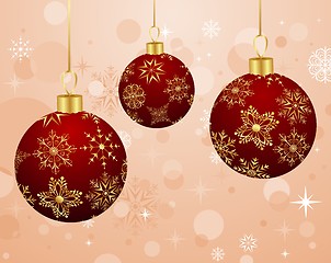 Image showing Christmas background with set balls