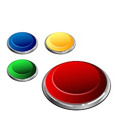 Image showing Illustration of set of multi-coloured buttons - vector