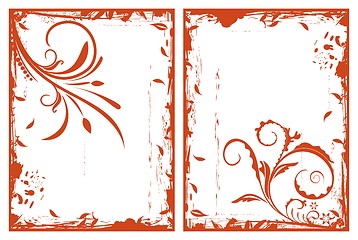 Image showing autumn grunge floral frames