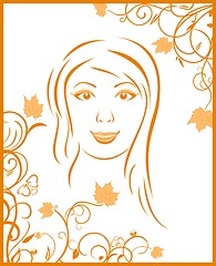 Image showing abstract face autumn girl portrait