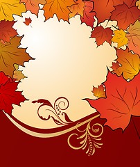 Image showing autumn floral background with maples