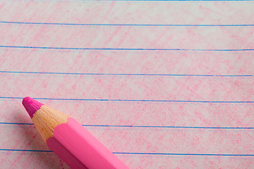 Image showing Pink color pencil with coloring