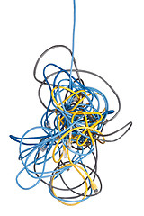 Image showing Tangled network cables