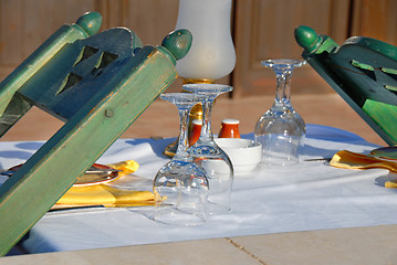 Image showing Dinner table in restaurant