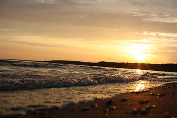 Image showing Sunset on tylø beach