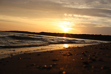 Image showing Sunset on tylø beach