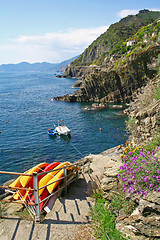 Image showing Italy. Cinque Terre coastline