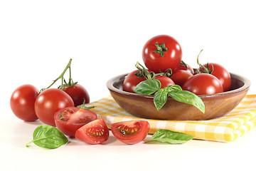 Image showing Tomatoes and basil