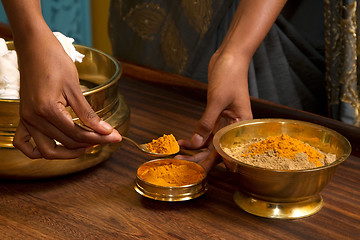 Image showing traditional indian ayurvedic  massage 
