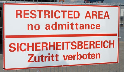 Image showing restricted area