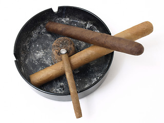 Image showing Cigars in Ashtray