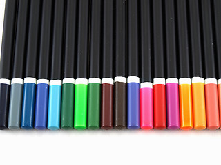 Image showing Row of Colored Pencils