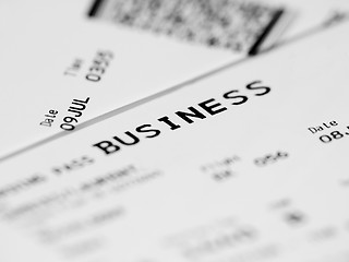 Image showing Business class ticket