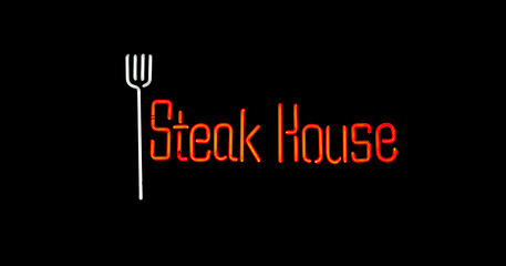 Image showing Steak house neon sign