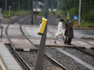 Image showing Tramway scene in Amsterdam