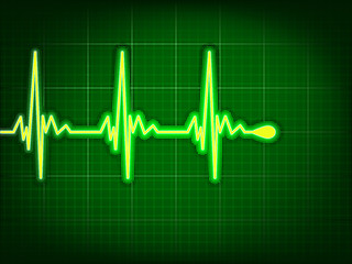 Image showing Heart cardiogram on it deep green. EPS 8