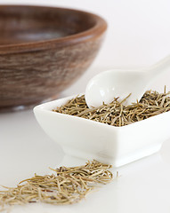Image showing Dish of Dried Rosemary