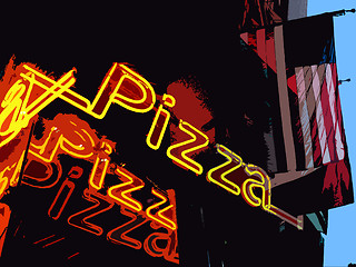 Image showing Pizza neon sign in cutout effect