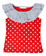 Image showing red baby clothes with polka dots