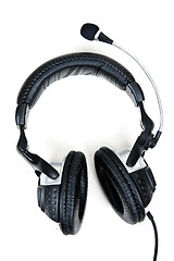 Image showing Leather headset with microphone