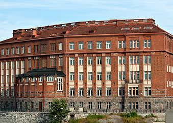 Image showing Gloomy building of red brick