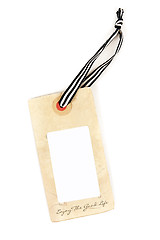 Image showing cardboard tag with ribbon