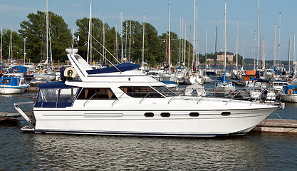 Image showing modern white high-speed boat