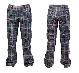 Image showing collage two warm plaid pants