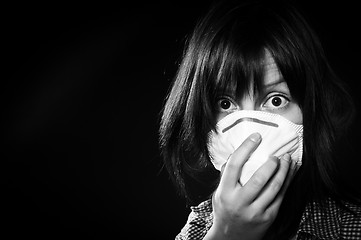 Image showing girl wearing protective mask