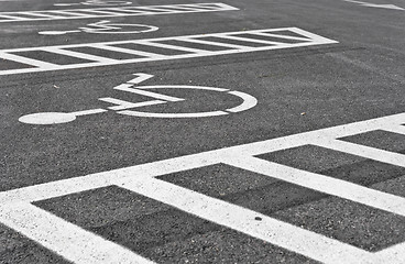 Image showing Wheel chair symbol in parking lot