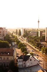 Image showing Suburbs of a city in europe with russian buildings