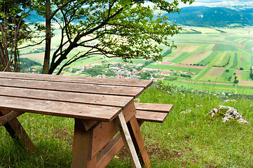 Image showing Picnic area in mountains 