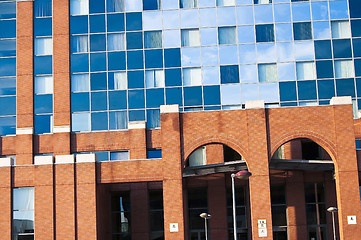 Image showing Modern university in Hungary with reflecting windows