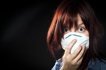 Image showing girl wearing protective mask