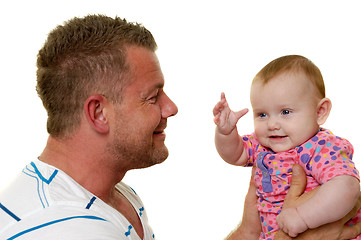 Image showing Smiling father and baby