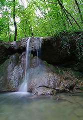 Image showing Waterfall in summer