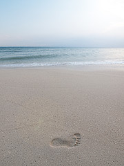 Image showing Footprint on beach