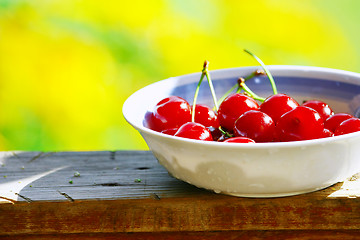 Image showing Sweet red cherries