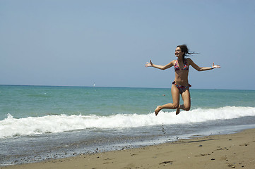 Image showing Beautiful girl on a beach