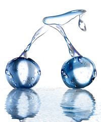 Image showing Cherries from water