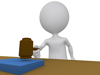 Image showing 3d judge holding using his gavel