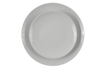 Image showing Round white plates