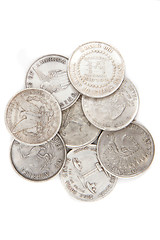 Image showing old silver dollars 