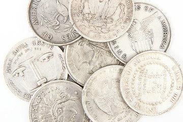 Image showing old silver dollars 