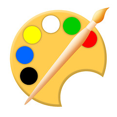 Image showing Paintbrush and palette
