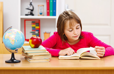 Image showing Teen girl reading book